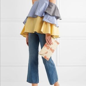 Kayu embroidered pineapple clutch bnwt